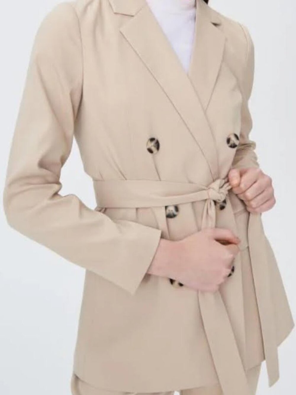 Sinsay nude beige double breasted blazer in perfect condition XS a bit oversized